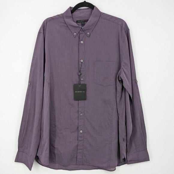 John Varvatos Start USA Button-Up Shirt Size XL Lightweight Roll-Up Sleeve City - Picture 1 of 12